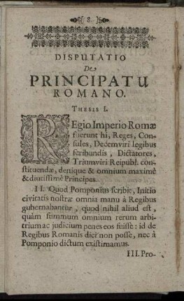 Disputatio De Principatu Romano