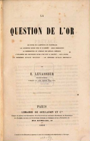 La Question de l'or