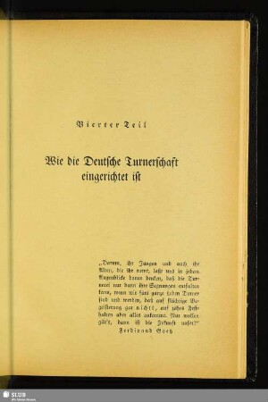 Vierter Teil: Wie die Deutsche Turnerschaft eingerichtet ist