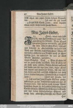 III. Neu-Jahrs-Lieder.