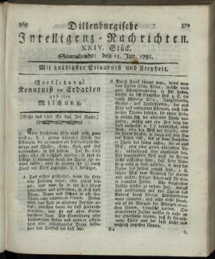 XXIV. Stück. Sonnabends: den 11. Jun. 1791.