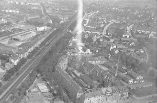 Luftaufnahmen von Freiburg i. Br., Bahnhof Herdern