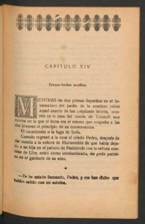 Capítulo XIV - Terquedades seniles.