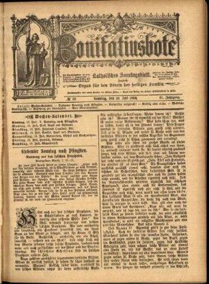 Erste Ausgabe vom Sonntag, den 10. Juli 1904.
