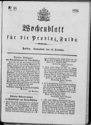 Nr. 50, Ausgabe vom 16. Dezember 1854