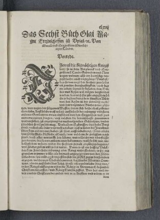 Das Sechst Buch Olai Magni Ertzbischoffen zu Vpsal rc. Von Metall vnd Ertzgruben Mitnächtiger Länder.