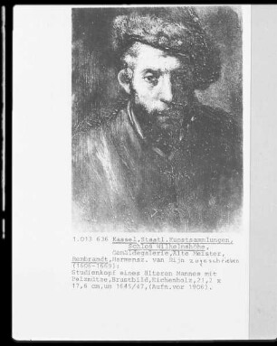 Studienkopf eines älteren Mannes mit Pelzmütze