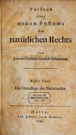 Versuch eines neuen Systems des natürlichen Rechts