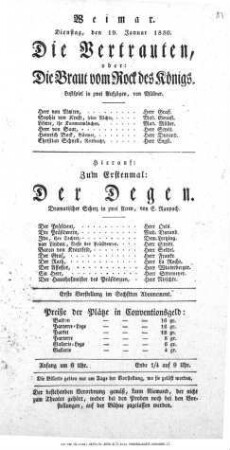 Die Vertrauten, oder: Die Braut vom Rock des Königs
