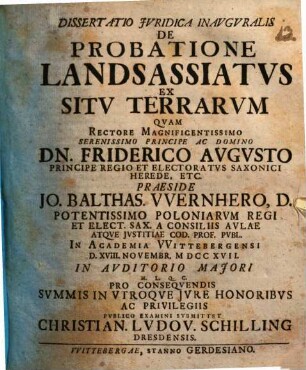 Diss. iur. inaug. de probatione landsassiatus ex situ terrarum