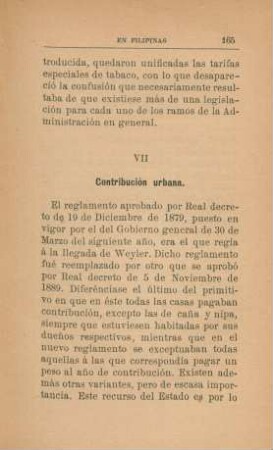 VII. Contribución urbana