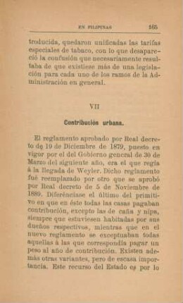 VII. Contribución urbana