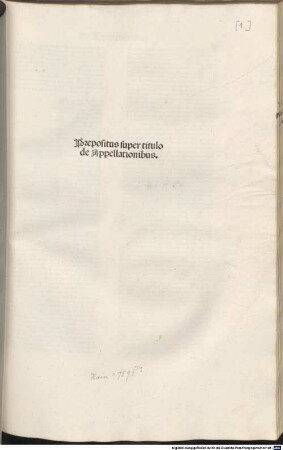 Lectura super titulo 'De appellationibus' : mit Gedicht von Marcus Valerius Martialis (Epigr. 4.89)