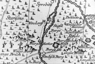 Spreetal-Burgneudorf. Oberlausitzkarte, Schenk, 1759