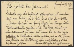 Brief an Ludwig Strecker  an B. Schott's Söhne : 27.02.1912