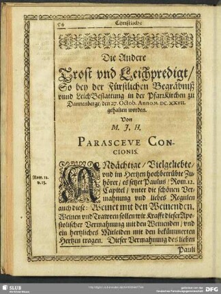 Leichenpredigt : Christliche Leichenpredigt