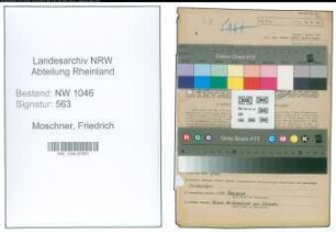 Entnazifizierung Friedrich Moschner , geb. 26.07.1892 ()