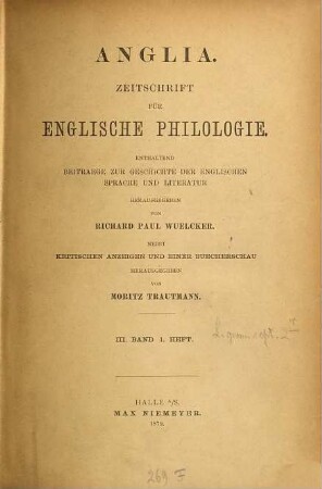 Anglia : journal of English philology, 3. 1880