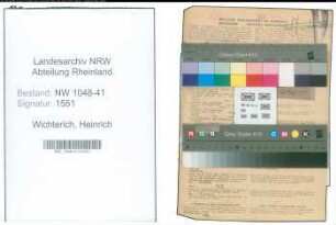 Entnazifizierung Heinrich Wichterich , geb. 23.07.1916 (Schlosser)