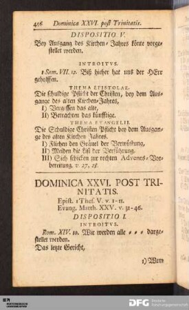 Dominica XXVI. - XXVII. Post Trinitatis.