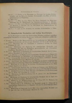 10. Ortspolizeiliche Vorschriften und sonstige Anordnungen.