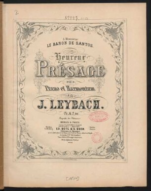 Hereux présage : pour piano et harmonium