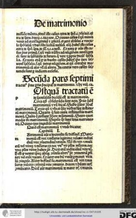 Quid est matrimonium et unde dicatur. Capitulum I.