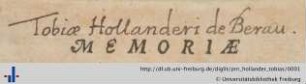 [Provenienz]: Holländer, Tobias