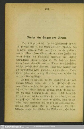Einige alte Sagen von Görlitz