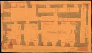Schloss von Dr. Strousberg, Zbirow Umbau: Grundriss EG, Küche