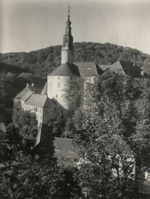 Schloss Weesenstein, Ansicht vom Abendfrieden, Weg nach Falkenhain, auf das Schloss