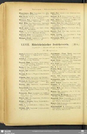 XXVIII. Mittelrheinischer Bezirksverein.
