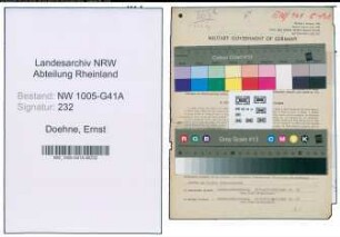Entnazifizierung Ernst Doehne , geb. 04.10.1902 (Polizist)