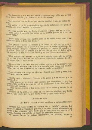 La caza del tigre : Al doctor Martin Réibel, cariñosa y agradecidamente.