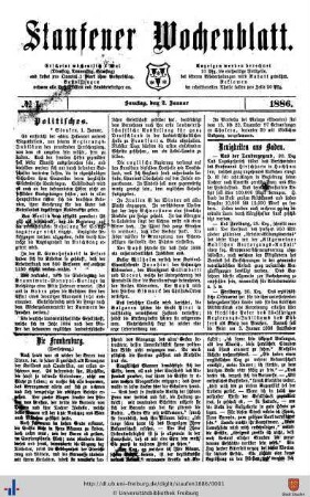 11. Jg: Staufener Wochenblatt (1921 bis 1934 als Staufener Tagblatt)