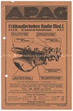 Frischwasserbecken Apollo Mod.C für automatische Viehtränkanlagen
