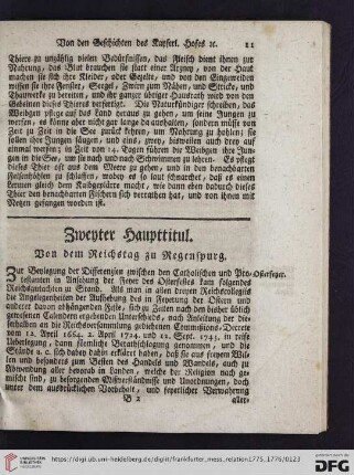 Zweyter Haupttitul: Von dem Reichstag zu Regenspurg