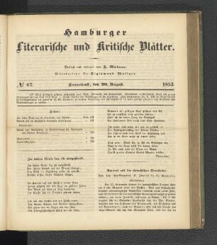 No. 67. 20. August 1853