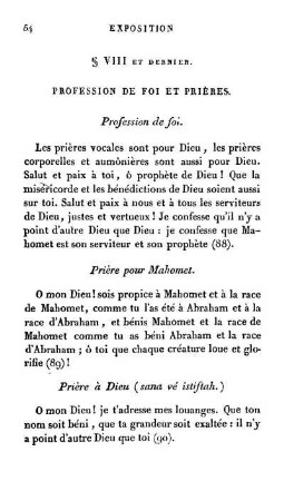 § VIII. Profession de foi et prières.