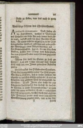 Anstößige Lehren des Christenthums.