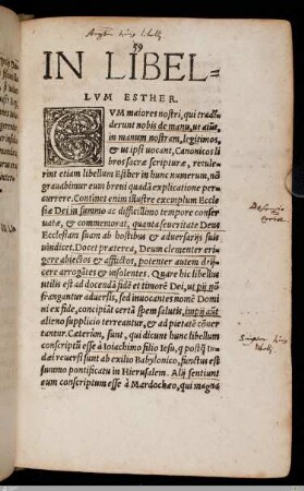 In libellum Esther