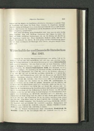 Wirtschaftliche und finanzielle Rundschau Mai1913