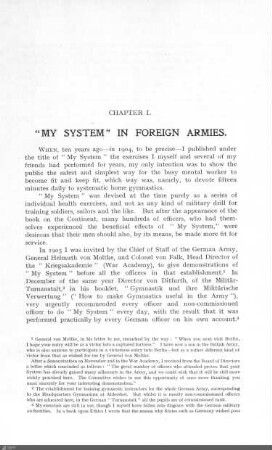 I. "My system" in foreign armies.