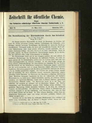 Heft VI. 30. März 1913. Jahrgang XIX.
