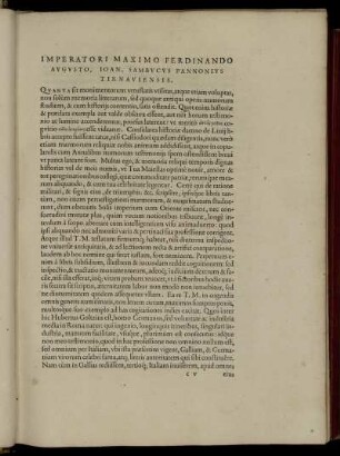 Imperatori maximo Ferdinando Augusto,[...]