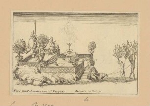 Detail aus Entrée von Charles IV. als Sonne, Combat à la barrière, Taf. 8