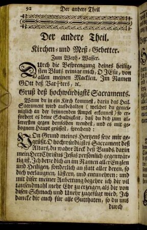 Der andere Theil. Kirchen- und Meß-Gebetter.