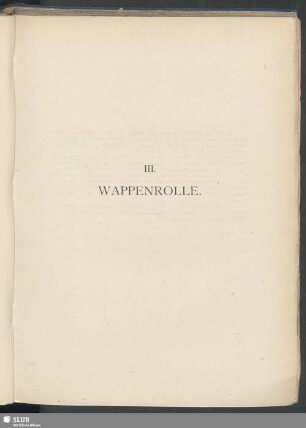 III. Wappenrolle