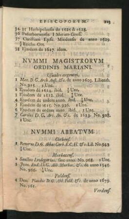 Nummi Magistrorum Ordinis Mariani