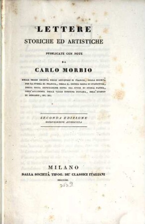 Lettere storiche ed artistiche